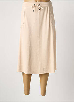 Jupe mi-longue taille élastique beige URBAN BABE femme