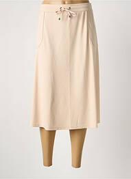 Jupe mi-longue taille élastique beige URBAN BABE femme