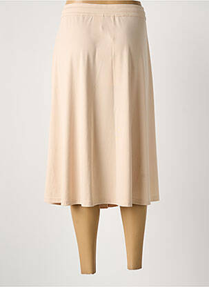 Jupe mi-longue taille élastique beige URBAN BABE femme