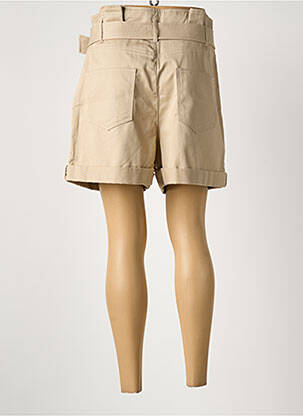 Short fermeture zippée sous rabat avec crochet beige MORGAN femme