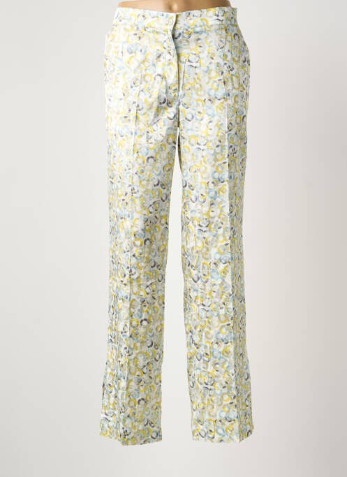 Pantalon droit fermeture zippée sous rabat boutonné jaune LCDN femme