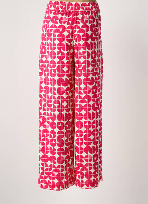 Pantalon droit taille élastique rouge ICHI femme