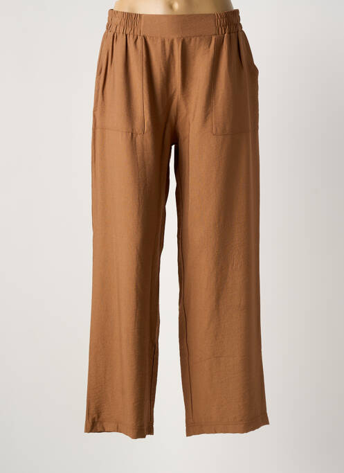 Pantalon droit taille élastique marron HAJO femme