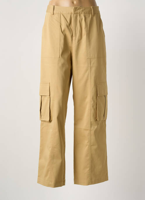 Pantalon cargo taille élastique beige ICHI femme