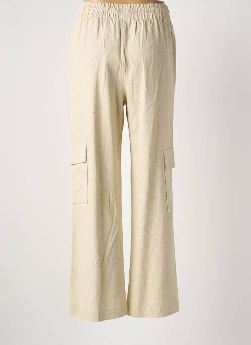 Pantalon droit taille élastique beige ICHI femme