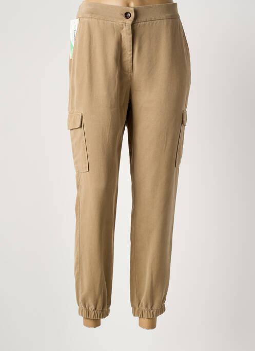 Pantalon cargo taille élastique beige LCDN femme