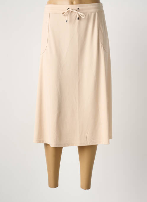 Jupe mi-longue taille élastique beige URBAN BABE femme