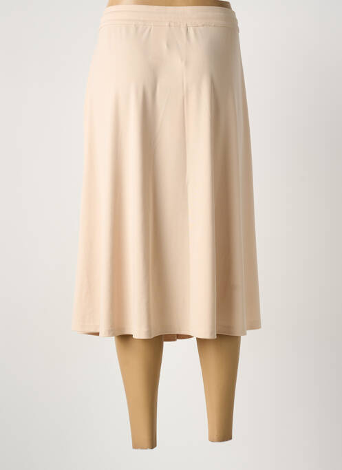 Jupe mi-longue taille élastique beige URBAN BABE femme