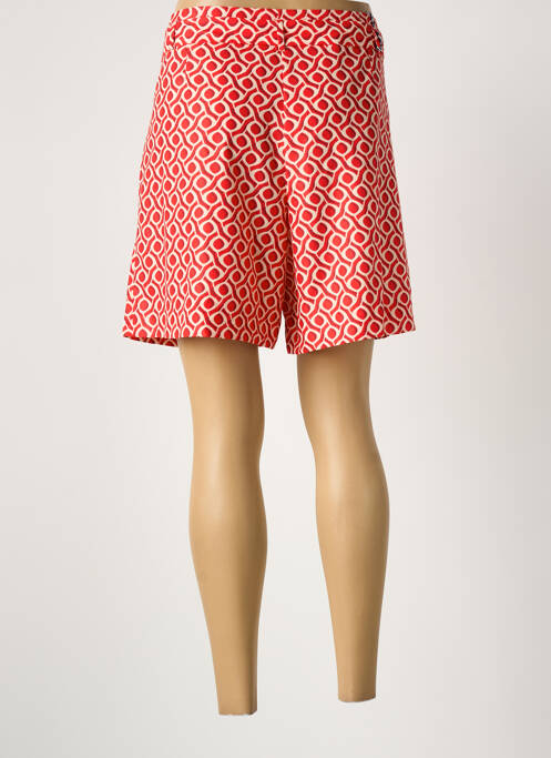 Short fermeture zippée sous rabat boutonné rouge LCDN femme