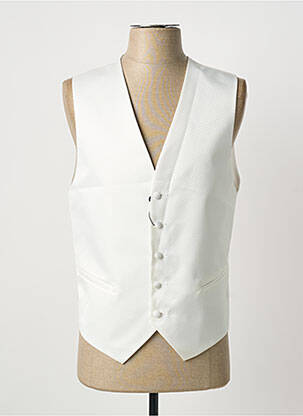 Gilet sans manche effet matière satinée blanc IZAC homme