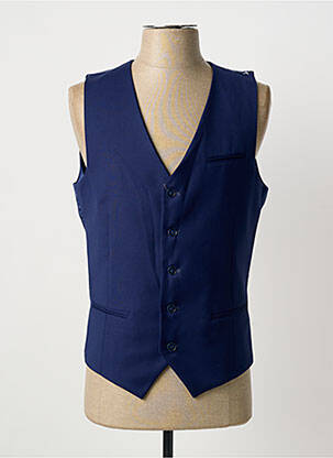 Gilet sans manche effet matière satinée bleu HAFNIUM homme