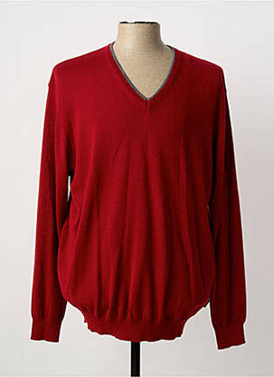 Pull col v manches longues rouge MARCELLO MARABOTTI homme