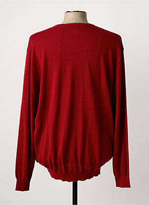 Pull col v manches longues rouge MARCELLO MARABOTTI homme