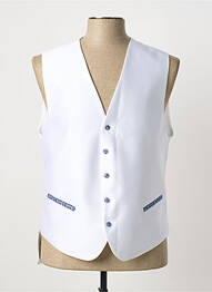 Gilet sans manche effet matière satinée blanc VIRTUOSE homme