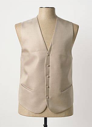 Gilet sans manche effet matière satinée beige VIRTUOSE homme