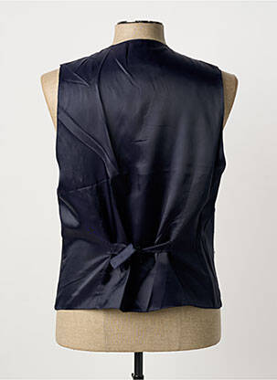Gilet sans manche effet matière satinée bleu LUIGI MORINI homme