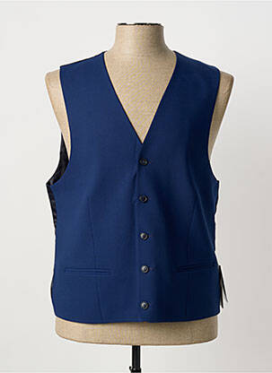 Gilet sans manche effet matière satinée bleu LUIGI MORINI homme