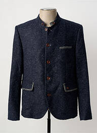Manteau court tissage chiné sans capuche bleu COUNTRY 1890 homme
