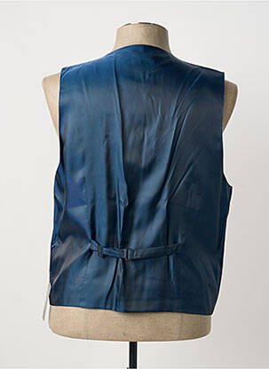 Gilet sans manche effet matière satinée bleu LUIGI MORINI homme
