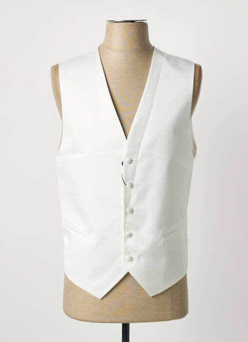 Gilet sans manche effet matière satinée blanc IZAC homme