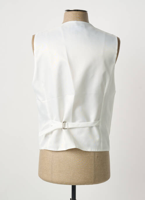 Gilet sans manche effet matière satinée blanc IZAC homme