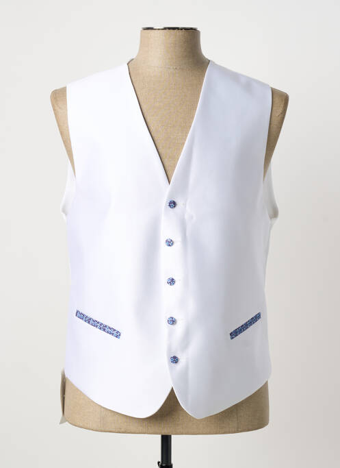 Gilet sans manche effet matière satinée blanc VIRTUOSE homme