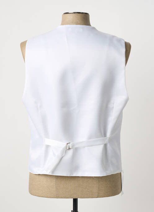 Gilet sans manche effet matière satinée blanc VIRTUOSE homme