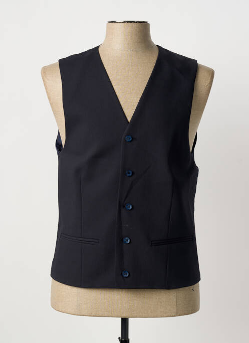 Gilet sans manche effet matière satinée bleu LUIGI MORINI homme