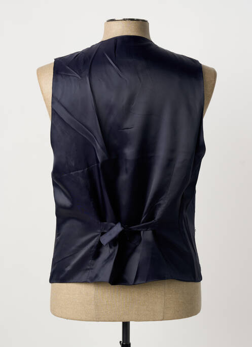 Gilet sans manche effet matière satinée bleu LUIGI MORINI homme