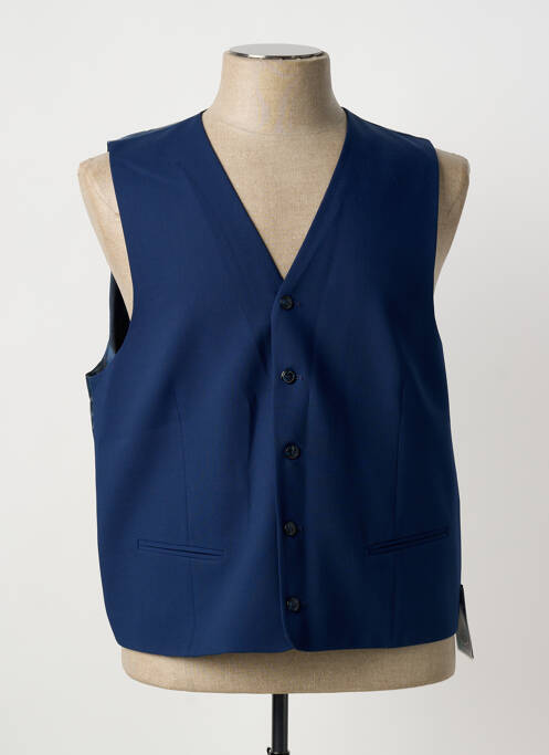 Gilet sans manche effet matière satinée bleu LUIGI MORINI homme