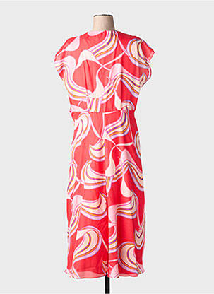 Robe longue imprimé fantaisie manches courtes rouge CHRISTINE LAURE femme