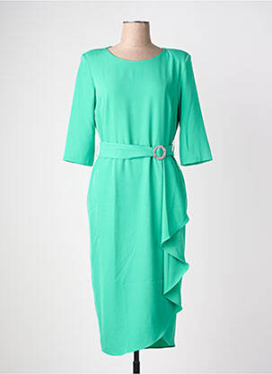 Robe mi-longue manches courtes manches courtes vert BARILOCHE femme