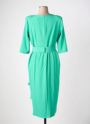 Robe mi-longue manches courtes manches courtes vert BARILOCHE femme