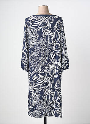 Robe mi-longue imprimé fantaisie manches longues bleu BARBARA LEBEK femme