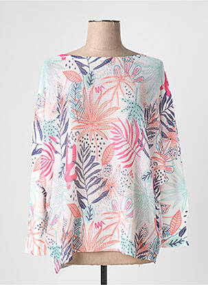 Pull coupe droite manches longues blanc CHRISTINE LAURE femme