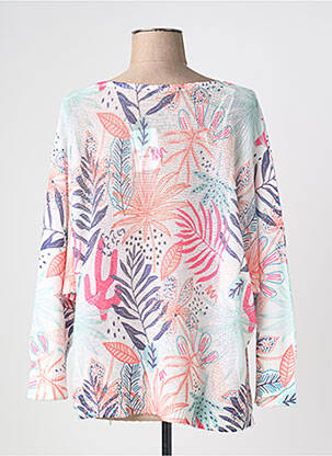 Pull coupe droite manches longues blanc CHRISTINE LAURE femme