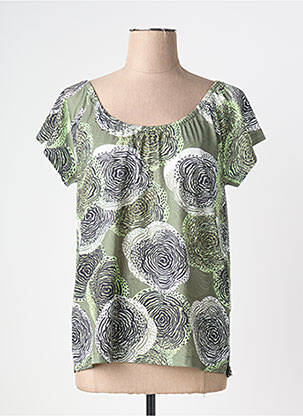 Top imprimé fantaisie manches courtes vert GUY DUBOUIS femme