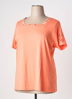 T-shirt coupe droite manches courtes orange I.ODENA femme