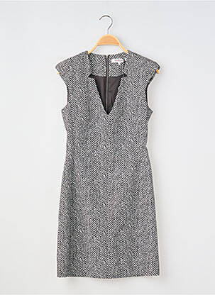 Robe courte fermeture zippée au dos manches courtes noir MORGAN femme