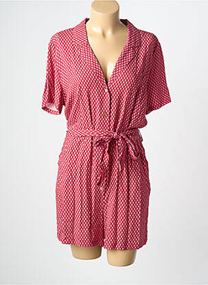 Combishort fermeture boutonnée sur le devant manches courtes rose J&JOY femme