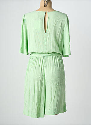 Combishort tissage crêpe manches courtes vert ICHI femme