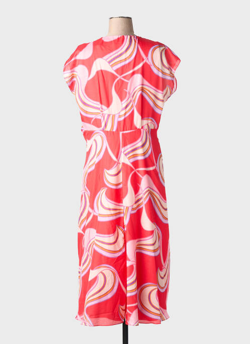 Robe longue imprimé fantaisie manches courtes rouge CHRISTINE LAURE femme
