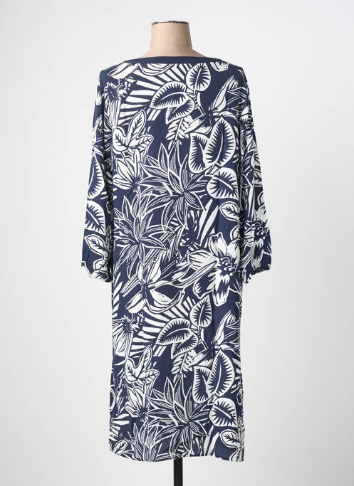 Robe mi-longue imprimé fantaisie manches longues bleu BARBARA LEBEK femme