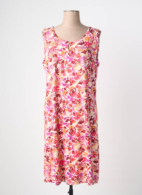 Robe mi-longue imprimé fantaisie sans manche rose AGATHE & LOUISE femme