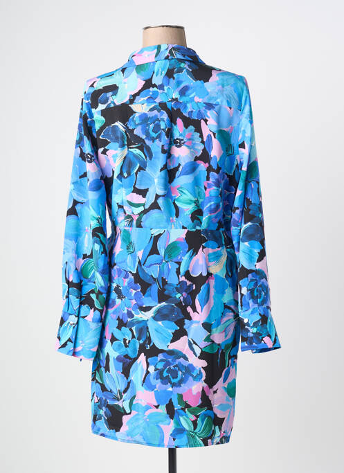 Robe mi-longue imprimé fleurs manches longues bleu MORGAN femme