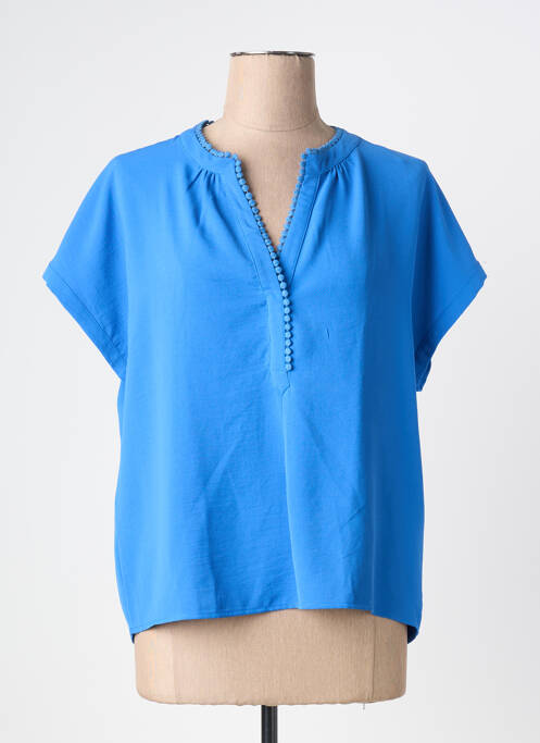 Blouse manches courtes manches courtes bleu JULIE GUERLANDE femme