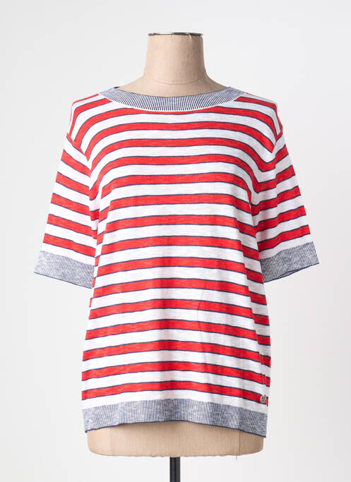 T-shirt coupe droite manches courtes rouge HAJO femme