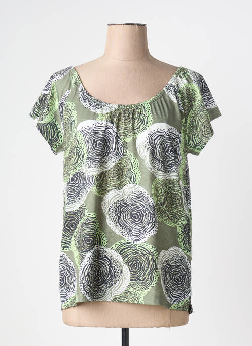 Top stretch manches courtes vert GUY DUBOUIS femme