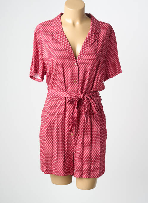 Combishort tissage popeline manches courtes rose J&JOY femme
