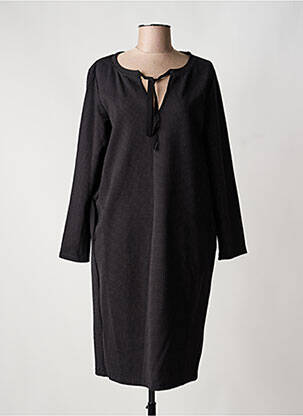 Robe mi-longue manches longues manches longues noir ELENA MIRO femme